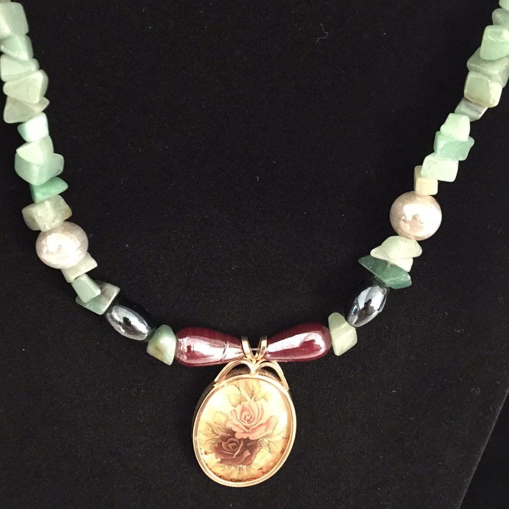 Vintage Handcrafted Repurposed Pendant Necklace - Picture 2 of 7